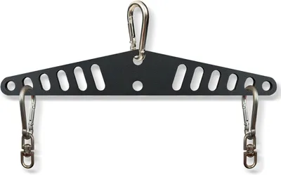 Produktbild von Fitness-Bar – Kabelzug-Zubehör – Krafttraining – Mehrere Griffmöglichkeiten – 17 x 7 cm – Schwarz