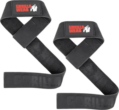 Produktbild von Gorilla Wear Leder-Hebebänder - Schwarz