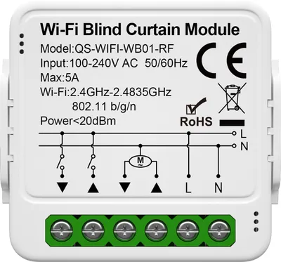Produktbild von Mini-Smart-Vorhangschaltermodul, Tuya-WiFi-Schalter, intelligentes Haushaltsgeraet, Vorhang, Jalousie, Rolllaeden, App-Steuerung, unterstuetzt Winkeleinstellung und Gruppenfreigabe, kompatibel mit Alexa Google Home-Sprachsteuerung