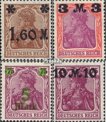 Produktbild von Briefmarken Deutsches Reich 1921 Mi 154-157 (kompl.Ausg.) gestempelt Germania mit Aufdruck
