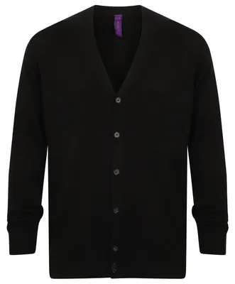 Produktbild von Henbury - Strickjacke für Herren, V-Ausschnitt, Leicht LT4277 (XS) (Schwarz)