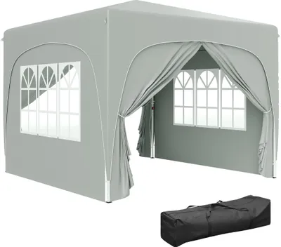 Produktbild von Outsunny Pavillon 3x3m wasserabweisend Stabil Winterfest Pop-up Faltpavillon