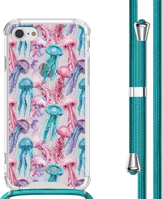 Image de étui design imoshion avec cordon pour Apple iPhone SE (2022 / 2020) / 8 / 7 - Aquarelle méduse