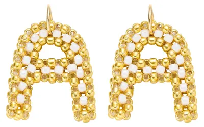 Image de Omgoods - Supports de lettres pour la création de bijoux, avec des perles en verre dorées