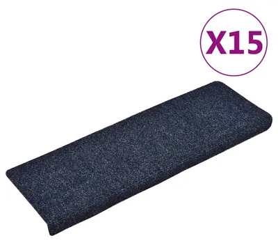 Zdjęcie produktu dla vidaXL Maty na stopnie samoprzylepne 15 szt. 65x21x4 cm Niebieskie Prostokątne obramowanie