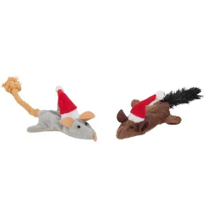 Produktbild von Karlie Flamingo Weihnachtspielzeug Knistermaus - 2 Stück