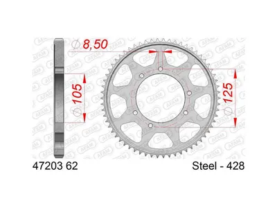 Produktbild von AFAM Kettenrad Stahl Standard - 428