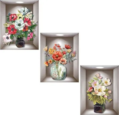 Produktbild von 3D Wandsticker Vase Dekoration für Wohnzimmer
