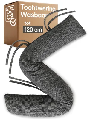 Productafbeelding van Tochtstopper deur - 120 cm - Polyesterschuim en zand - Grijs