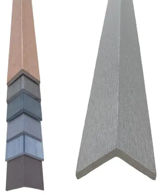 Produktbild von WPC Winkelleiste Abschlussleiste Abdeckleiste Terrassendielen Leiste - hellgrau, 1450 x 48 x 48mm