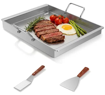 Produktbild von Robuste Grillplatte aus Edelstahl, 3-teilig