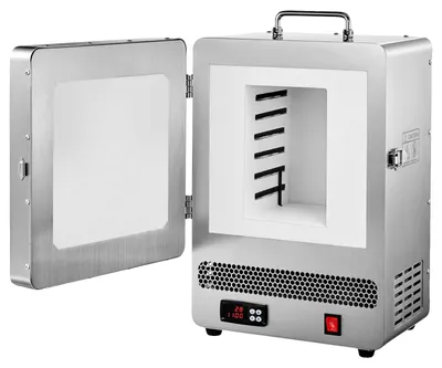 Produktbild von VEVOR Tischofen Schmelzofen, 1500W leistungsstarker elektrischer Ofen, 1200℃ / 2192℉ Maximaltemperatur, Edelstahl, Goldschmelzofen für Wachsgießen, Ton-DIY, Metallhärtung, Glasieren von Keramik, Silber, 1650 W