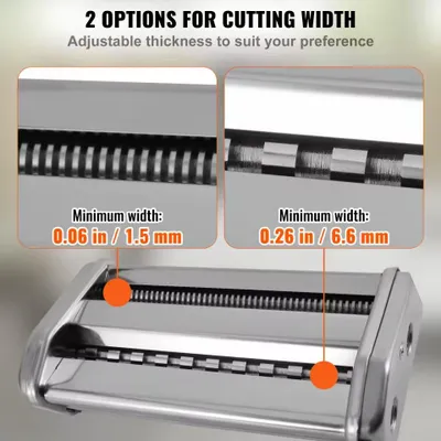 Imagen del producto de VEVOR - Máquina manual para hacer pasta, acero inoxidable, modelo Qf-150, 9 velocidades