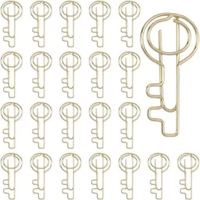 Image de Pinces métalliques dorées, lot de 30, pour classeurs et agendas