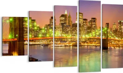 Produktbild von Bild auf Leinwand - Leinwandbild - New York Brücke - 100x60cm - Wand Bild - Wanddeko - Wandbilder - Leinwanddruck - Bilder - Kunstdruck - Wanddekoration - Leinwand bilder - Wandkunst - EG100x60-3517