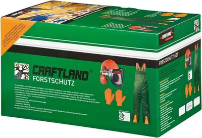 Produktbild von Feldtmann Forstset (Latzhose, Gr. 58, Helm, Handschuhe)
