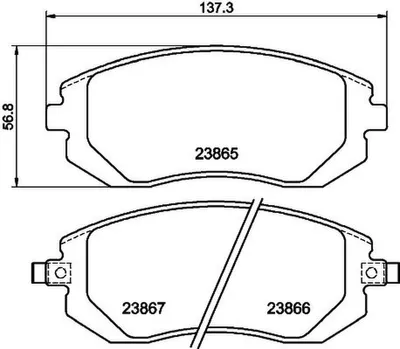 Produktbild von HELLA Bremsbeläge Satz Vorne Bremsklötze für SUBARU FORESTER (SH) 8DB 355 010-211