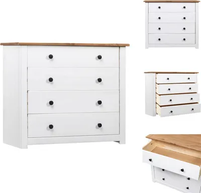 Produktbild von vidaXL Beistellschrank Weiß 80×40×73 cm Panama-Kiefer -  Sideboards