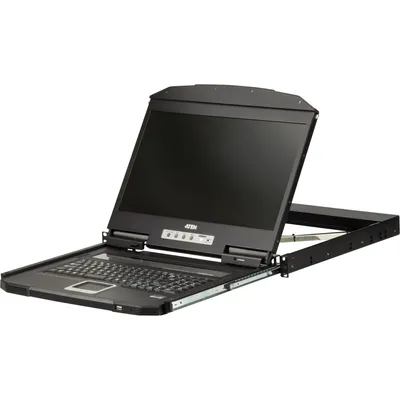Produktbild von ATEN CL3700NW ES Kurze Tiefe Single Rail 18,5"-LCD Konsole (USB HDMI), ES-Layout