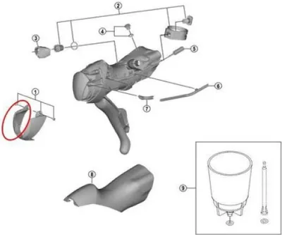 Image de Shimano plaque nominative avec vis pour ST-RS405 droite