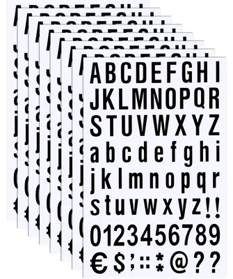 Productafbeelding van Zelfklevende set van 8 vinylletters en -cijfers, 5,5 cm, zwart