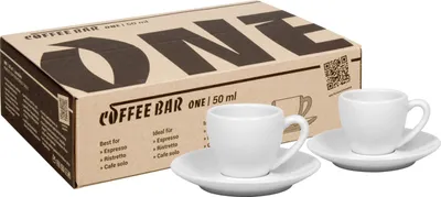 Obrázok produktu pre KÖNITZ sada 2 šálok na espresso Coffee Bar ONE s podšálkou 50 ml v darčekovom balení