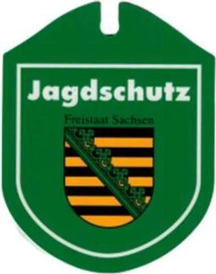 Produktbild von Einsatzschild Autoschild für Windschutzscheibe incl. Saugnapf - Jagdschutz - 308194 - incl. Wappen nach Wahl Color - Region Freistaat Sachsen