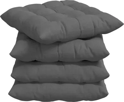 Obrázok produktu pre vidaXL Vankúš na sedenie 4 ks Tmavo šedý 40 x 40 x 6 cm Mikrovlákno