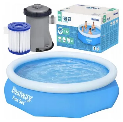 Produktbild von Bestway Fast Set 57270, 3638 l, Aufblasbarer Pool, Blau, 11,1 kg