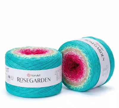Produktbild von YarnArt Rosegarden 336 Ombre-Baumwollgarn 1000m/250g für Tücher & Schals