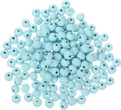 Image de Jeu de perles en bois, 300 pièces, 8 mm, multicolores - pour projets de bricolage - Perles à enfiler pour bracelets et bijoux