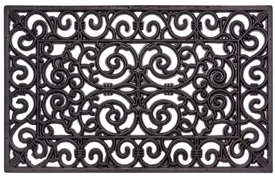 Produktbild von NYVI Fußmatte Gummi - Rutschfest, Wetterfest, Strapazierfähig - Fußabtreter Schmutzfangmatte - 45x75 cm Rechteckig - Ornamente 3