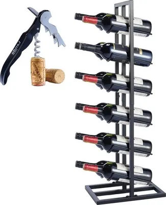Produktbild von Weinregal 6-12 Flaschen schwarz Metall Stahl Industrie