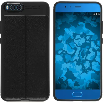 Produktbild von PhoneNatic Case kompatibel mit Xiaomi Mi Note 3 - schwarz Silikon Hülle Lederoptik Cover
