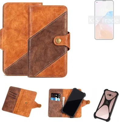 Produktbild von K-S-Trade Handyhülle Schutzhülle Bookstyle Case Wallet-Case kompatibel mit Cubot X30 Cover Klapphülle Kantenschutz Smartphone dunkelbraun braun 1x
