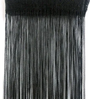 Produktbild von INF Fransenvorhang 100 x 200 cm, 1 Paar Schwarz