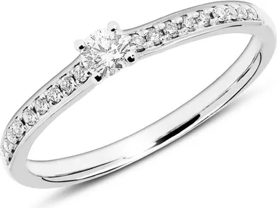 Produktbild von 14K Weißgold Verlobungsring Diamanten (Größe: 58mm)