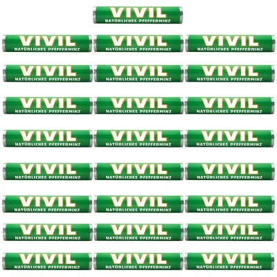 Image de Pastilles rafraîchissantes Vivil à la menthe naturelle 28g paquet de 25