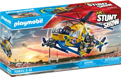 A Playmobil Stuntshow helicopter playset packaging.