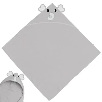 Produktbild von Kapuzenhandtuch Baby Musselin Superweich & Saugfähig Elefantenmotiv