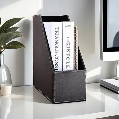 Produktbild von Bürostativ mit robuster Konstruktion - Magazinehalter - Büroorganizer - Kunstleder - Dauerhaftes Flanell
