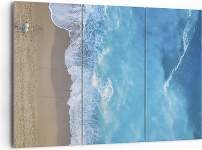 Produktbild von Bild auf Leinwand - Leinwandbild - 3 Teile - Strand Rand Meer - 165x110cm - Wand Bild - Wanddeko - Wandbilder - Leinwanddruck - Bilder - Wanddekoration - Leinwand bilder - Wandbild - CE165x110-5118
