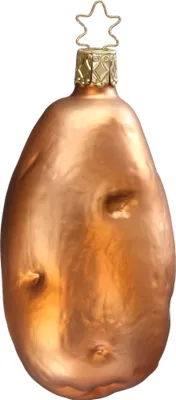 Produktbild von Christbaumschmuck Anhänger Glas Kartoffel 10cm Braun