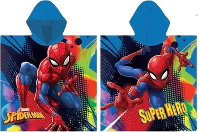 Produktbild von Spider-Man Kinder Badeponcho Kapuzenhandtuch Badehandtuch 55x110cm