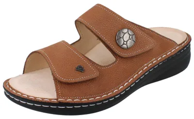 Produktbild von FINN COMFORT Mellow Moorea Damen Pantolette brandy genarbtes Nubukleder - Größe: 40
