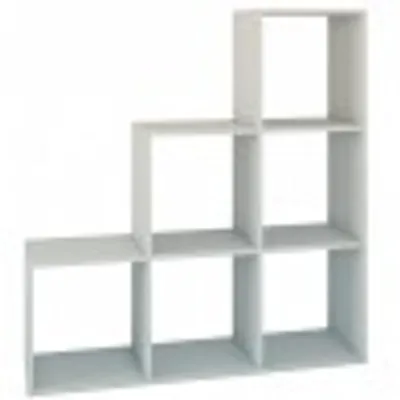 Produktbild von Stufenregal 6 Fächer Regal Standregal Raumteiler Bücherregal Treppenregal Holz