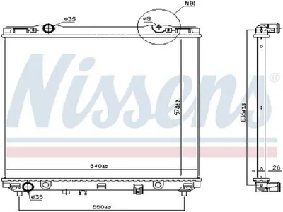 Produktbild von NISSENS 66773 Kühler Wasserkühler Motorkühler für KIA SORENTO I (JC)