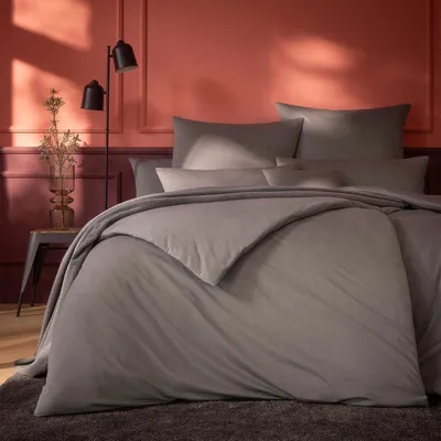 Produktbild von Estella Mako Interlock Jersey Bettwäsche Uni Takoma 155x220 cm + 80x80 cm taupe