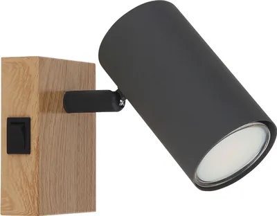 Produktbild von GLOBO 57911-1G ROBBY Strahler Metall holzoptik, 1x GU10