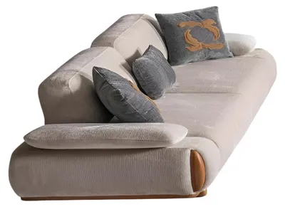 Obrázek produktu pro Stilvolles 3-Sitzer Sofa in hellbeigem Stoff mit Holzfüßen